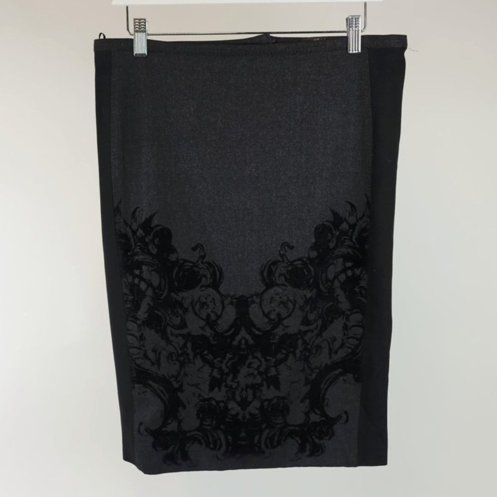 Roberto Cavalli Grey Damask Skirt
